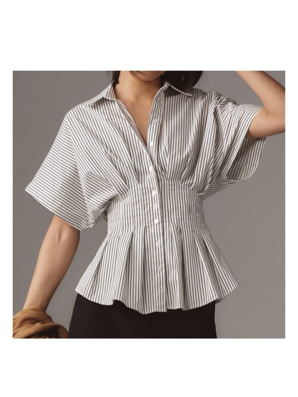 Anthropologie The Tobie striped button down shirt by Exquise